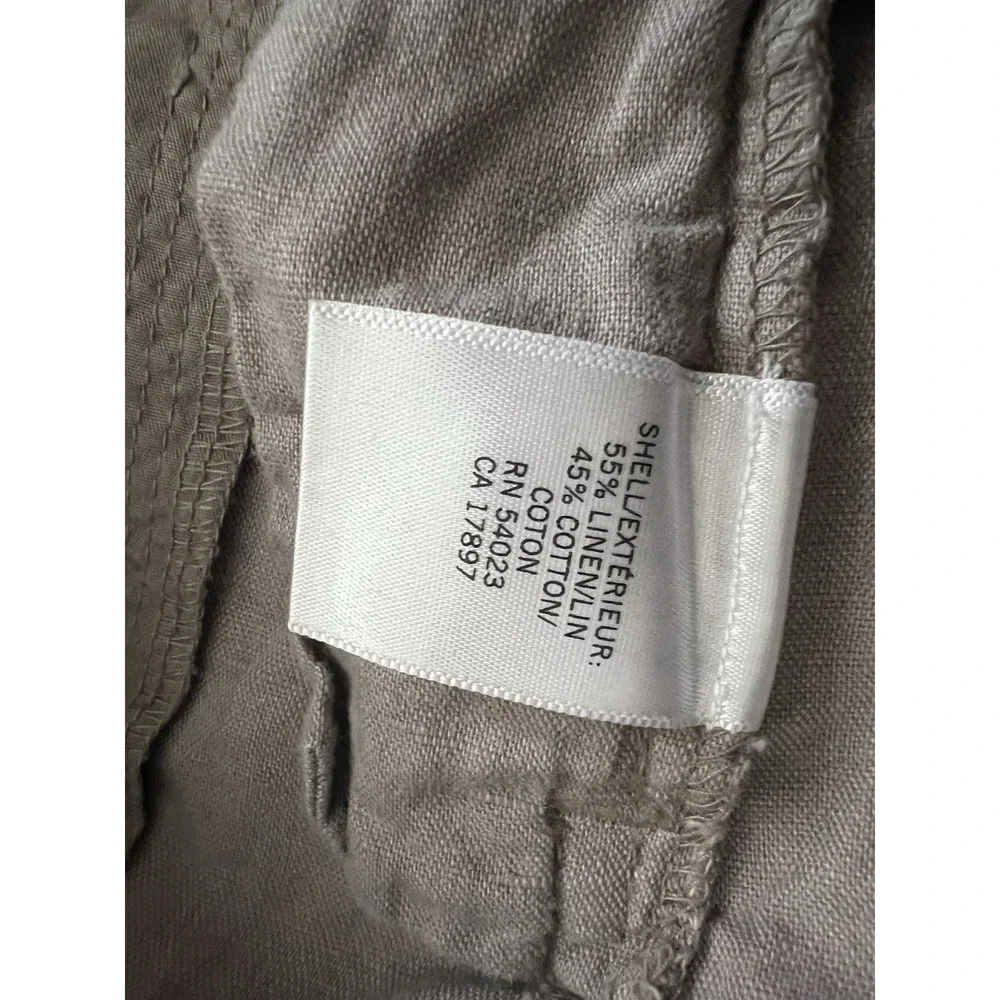 Banana Republic Martin Fit Linen Blend Cargo Capri Pants Gray Size 2P Low Rise